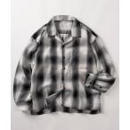 ショッピングアメカジ シャツ 「70」ヴィンテージライク オンブレチェック オープンカラーシャツ/ボックスシルエット/アメカジ メンズ レディース