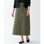 「無印良品」 ロングスカート XX-LARGE ダークグリーン レディース