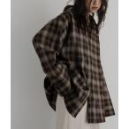 「hellam」 長袖ネルシャツ FREE ブラウン レディース