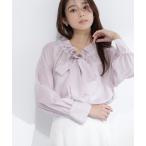 ブラウス シャツ 2wayシアーボウタイブラウス レディース