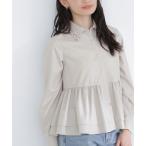 ブラウス シャツ フリルカラーシャツ レディース