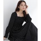 ショッピングドット ワンピース ドットプリントシャーリングワンピース