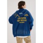 ショッピングパーカー パーカー インディゴ裏毛ビッグジップパーカー レディース