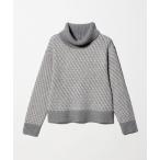 ニット セーター ラメ バイアスジャガード オフタートルニット グレー 「A DAY IN THE LIFE」 レディース