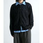 カーディガン crochet style polo cardigan/クロシェ編み 風 ポロ カーディガン 短丈 メッシュポロカーデ