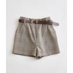 パンツ ベルト付きショートパンツ レディース