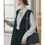 ショッピングリボン ブラウス シャツ リボンポイントタックブラウス レディース