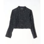 [JEANASIS] цветочный принт длинный рукав туника - черный женский 