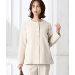 ショッピングパール コート アウター 「セレモニー対応」ペプラムパールボタンジャケット「セットアップ可能・大きいサイズあり」 レディース