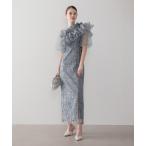 ショッピング成人式 ドレス 「LEJA」3WAYチュールラッフルフラワースパンコールIラインワンピースドレス2点セット 美脚効果結婚式 パーティードレス 成人式 二次会