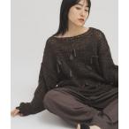 ショッピングテープ ニット セーター テープヤーンリボンオーバーニット レディース