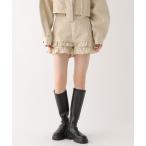 ジーンズ デニム デニムパンツ ハイウエストデニムフリルショートパンツ　647646 レディース