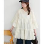 ショッピングティアード ブラウス シャツ 「WEB限定」ティアードオーバースリーブブラウス レディース
