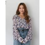 ショッピングエスニック ブラウス シャツ エスニックフラワーフリルブラウス レディース