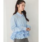 ショッピング09 ブラウス シャツ ボリュームフリルヘムシャツ　644834 レディース