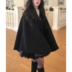 ポンチョ リボンメルトンポンチョジャケット レディース