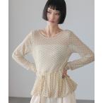 tシャツ フロッキードットチュールLS　 654901 レディース