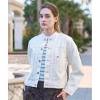 ショッピングバンド デニムジャケット gジャン ヴィンテージバンドカラーGジャンホワイト レディース