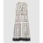 ショッピングプリント ワンピース スカーフプリントボウタイ ワンピース