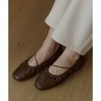 ショッピングローヒール パンプス gather flat shoes/ギャザーフラットシューズ