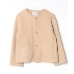 「DANTON」 ノーカラージャケット 36 ベージュ レディース