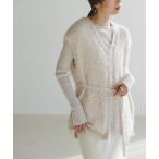 ショッピングジレ ベスト ジレ ラメmixシャギーVカーデ レディース