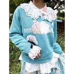 ブラウス シャツ スカラップレース使いダンガリーシャツブラウス レディース