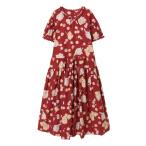 ショッピングうさぎ ワンピース 幸見うさぎプリントティアードワンピース