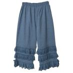 パンツ スカラップレース使いダンガリードロワーズ レディース