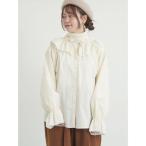 ショッピングサテン ブラウス シャツ フリル襟ブラウス レディース