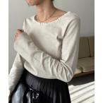 tシャツ 「C.L」フリル襟ボートネックTシャツ レディース