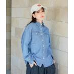 ブラウス シャツ ベージックデニムシャツ「CLIP denim」 レディース