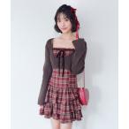 ワンピース フリルティアードワンピースとカーデのセット