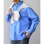 ショッピングJapan シャツ SHIPS any: JAPAN MADE ブルー ストライプ/ソリッド レギュラーカラー シャツ メンズ