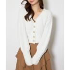 カーディガン デザインボタンオフショルニットカーディガントップス 春服 レディース