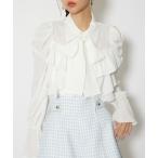 ブラウス シャツ BIGリボンシフォンブラウス 春服 レディース