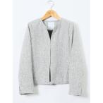 ショッピングセレモニー スーツ 「ストレッチ セレモニー ハレの日」m.f.エディトリアルレディース スラブシャーク ノーカラージャケット レディース