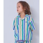 ブラウス シャツ パイルマルチストライプ半袖シャツ/セットアップ可 キッズ 子供服 男の子 女の子