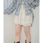 パンツ レースフリルショートパンツ　645563 レディース