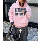 パーカー ラインストーンプリントパーカー レディース