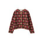 カーディガン 「l’heritage martinique/レリタージュ マルティニーク」アーガイルジャケットカーディガン レディース