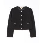 ジャケット ノーカラージャケット ホースビット カラーレス ジャケット レディース