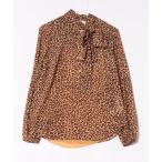ブラウス シャツ チータープリント ボウ