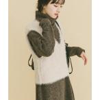 ショッピングジレ ベスト ジレ シャギーショートニットベスト レディース