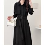 ワンピース ウエストマークシャツワンピース