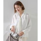 ブラウス シャツ スカーフリング付きボウタイブラウス レディース