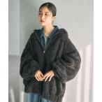 ショッピングボア ブルゾン アウター リバーシブルボアフーディブルゾン　636141 レディース