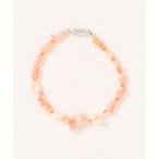 ブレスレット rurururu/桃珊瑚のマグネット式ブレスレット レディース