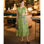 ショッピングピスタチオ ワンピース ロータスタイルプリント ワンピース