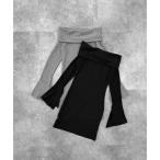 ワンピース 「jiasecond.」オフショルリブワンピース / ワンピース オフショル ミニ タイト リブ ブラック グレー ZOZOTOWN限定